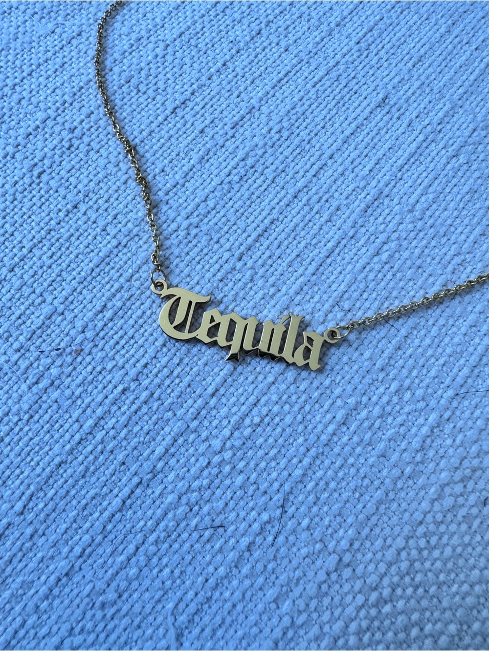 Gold plated SALTY gothic font necklace NEW